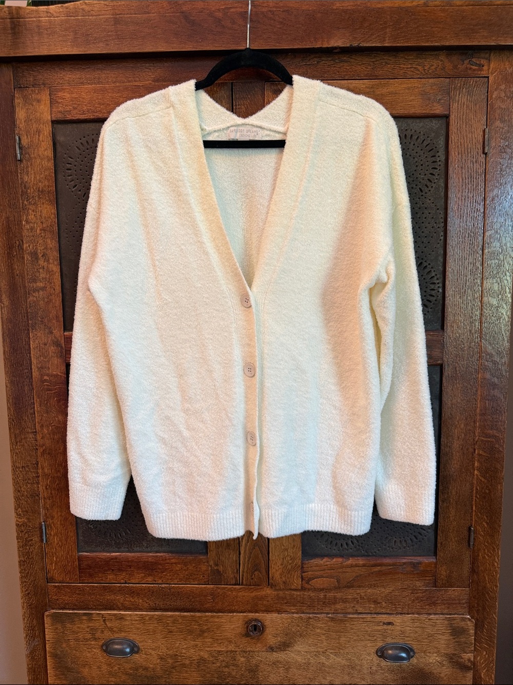 Barefoot Dreams Ivory Button-Front Cardigan Sweater